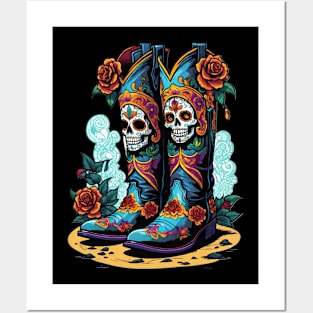 Boots - Dia De Los Muertos Posters and Art